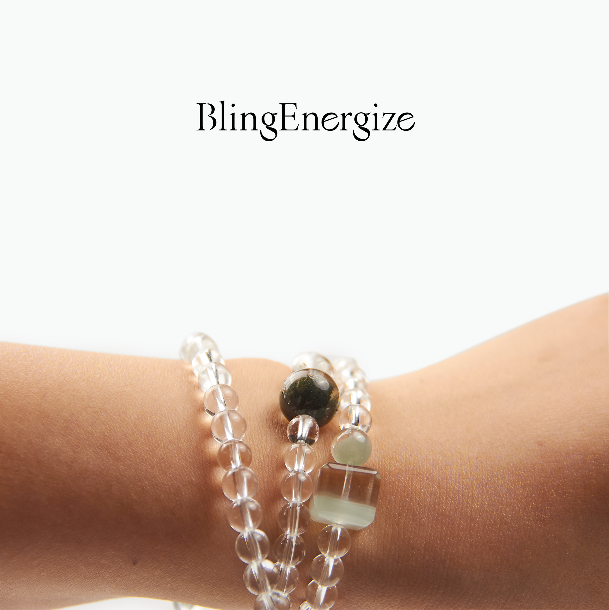 Emerald Phantom Quartz Tri-Wire Bracelet