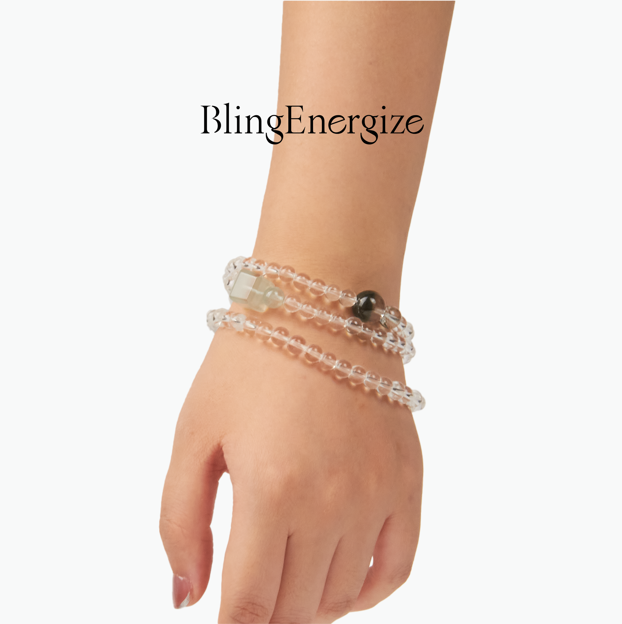 Emerald Phantom Quartz Tri-Wire Bracelet