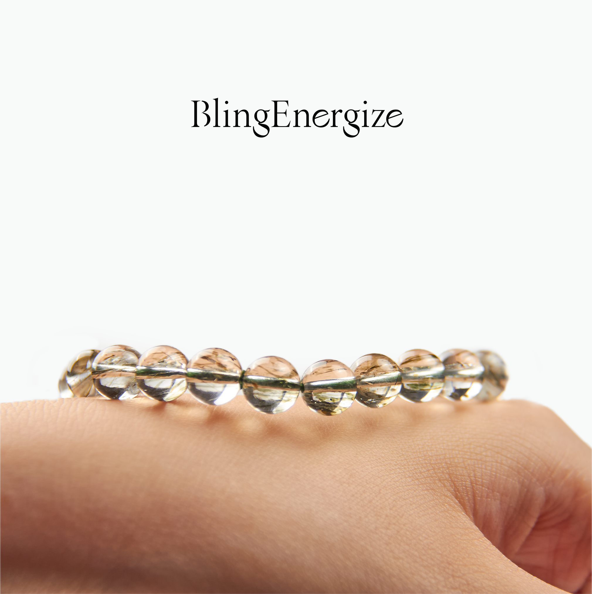 Green Rutilated Quartz Beaded Bracelet