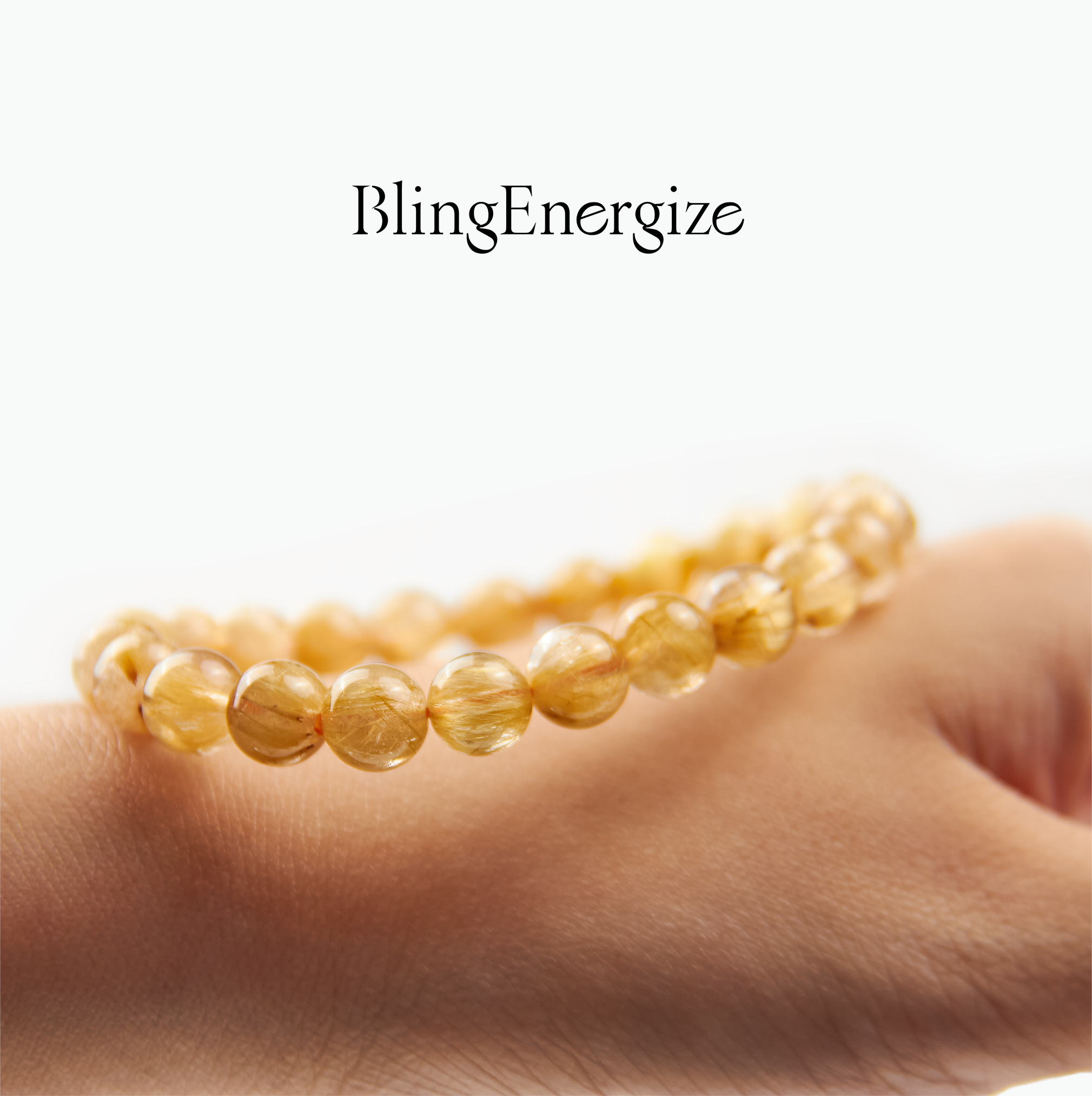 Golden Rutilated Quartz Beaded Bracelet