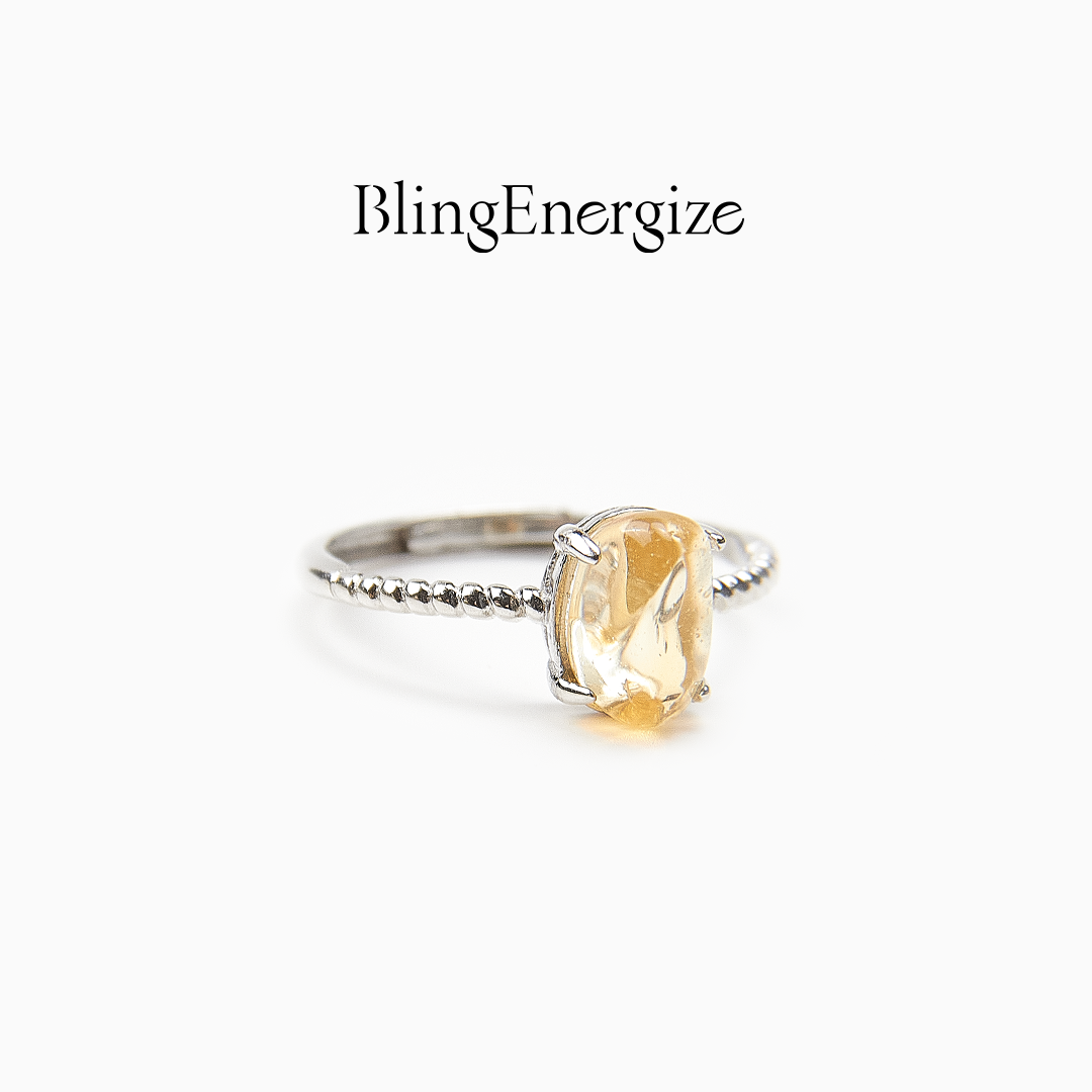Citrine Raw Crystal Ring