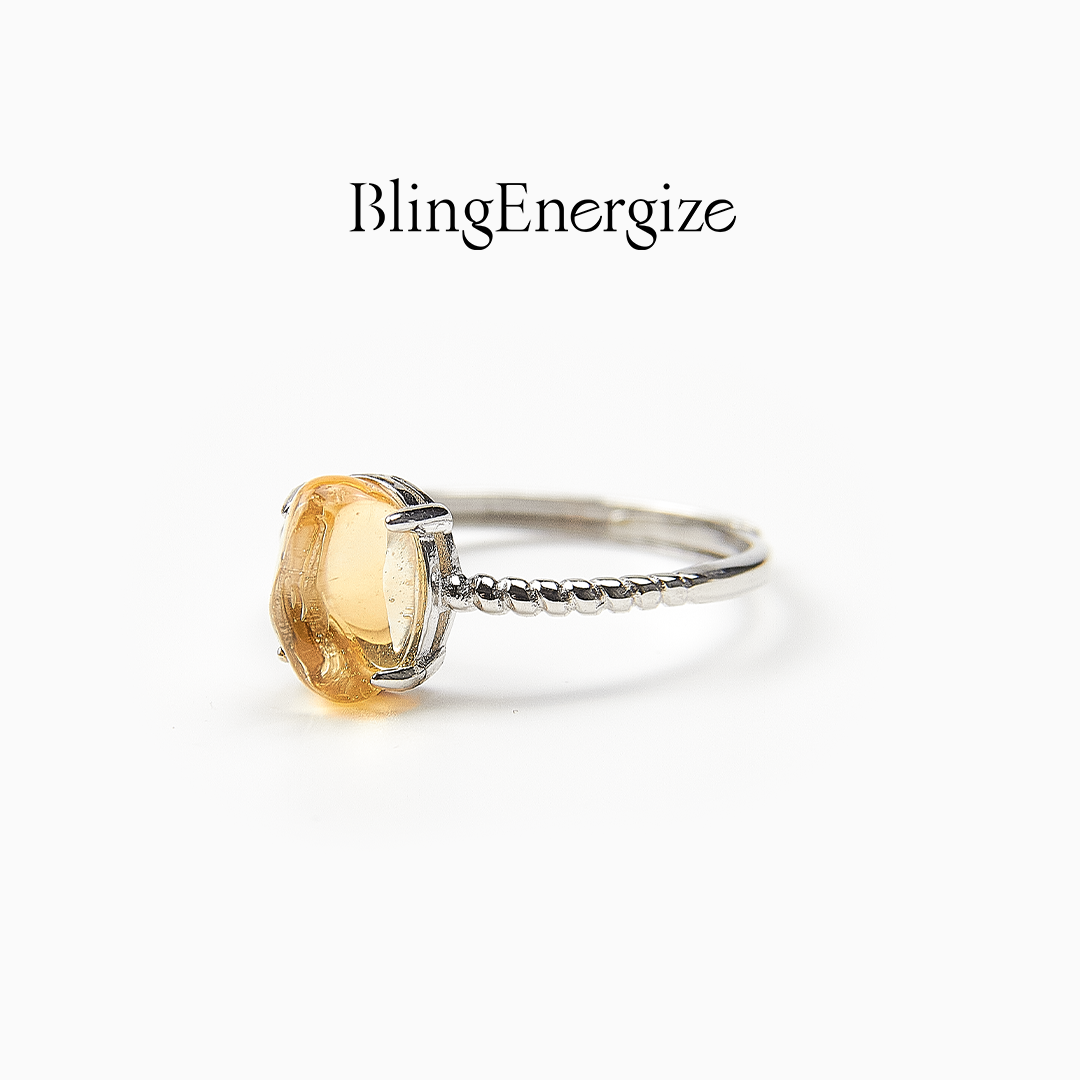 Citrine Raw Crystal Ring