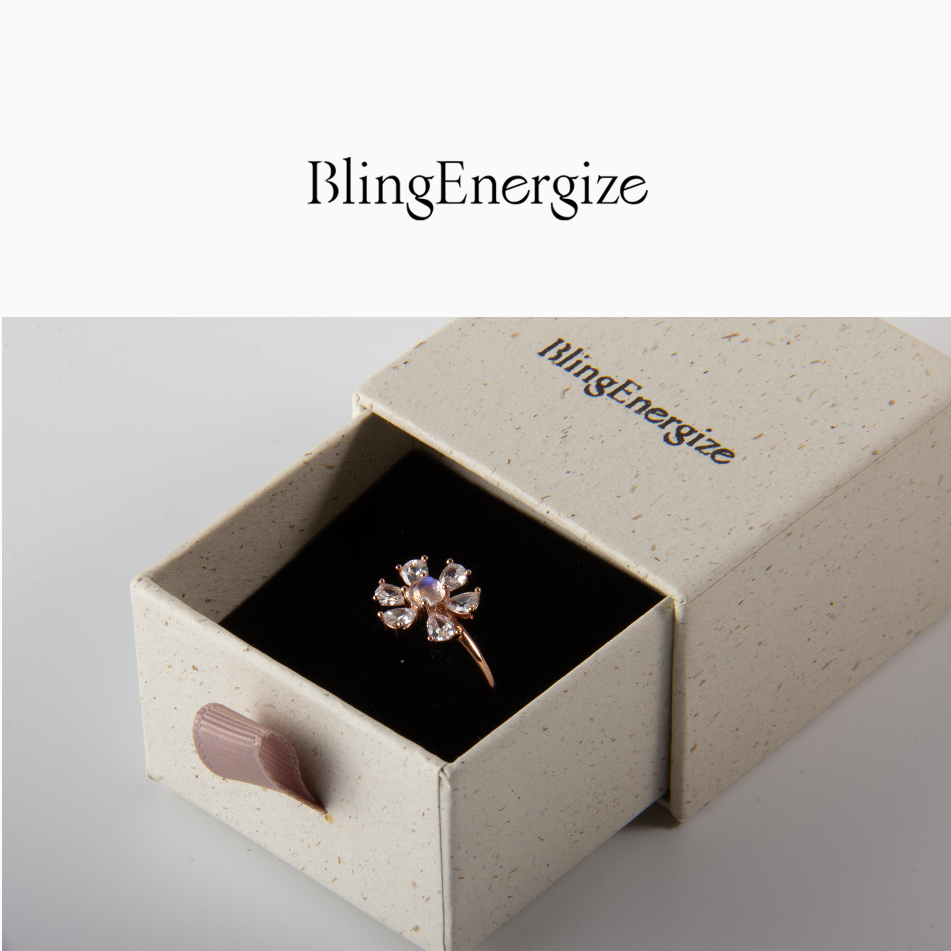 Moonstone Floral Ring
