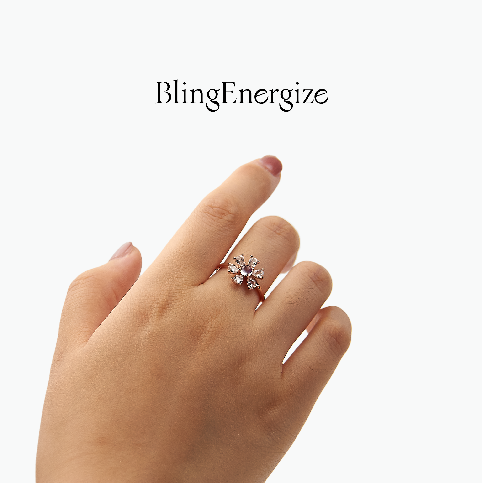 Moonstone Floral Ring