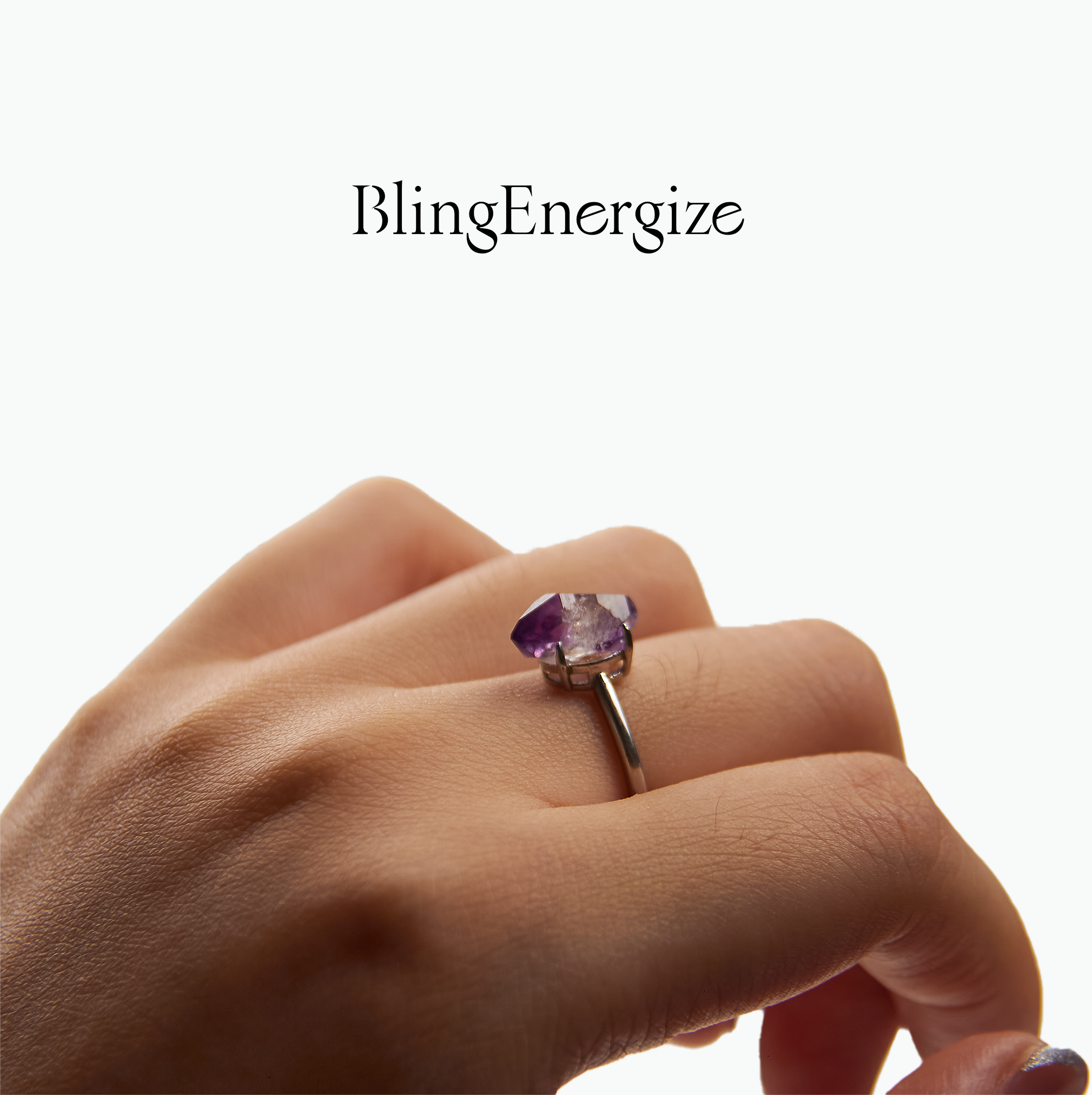 Amethyst Raw Crystal Ring