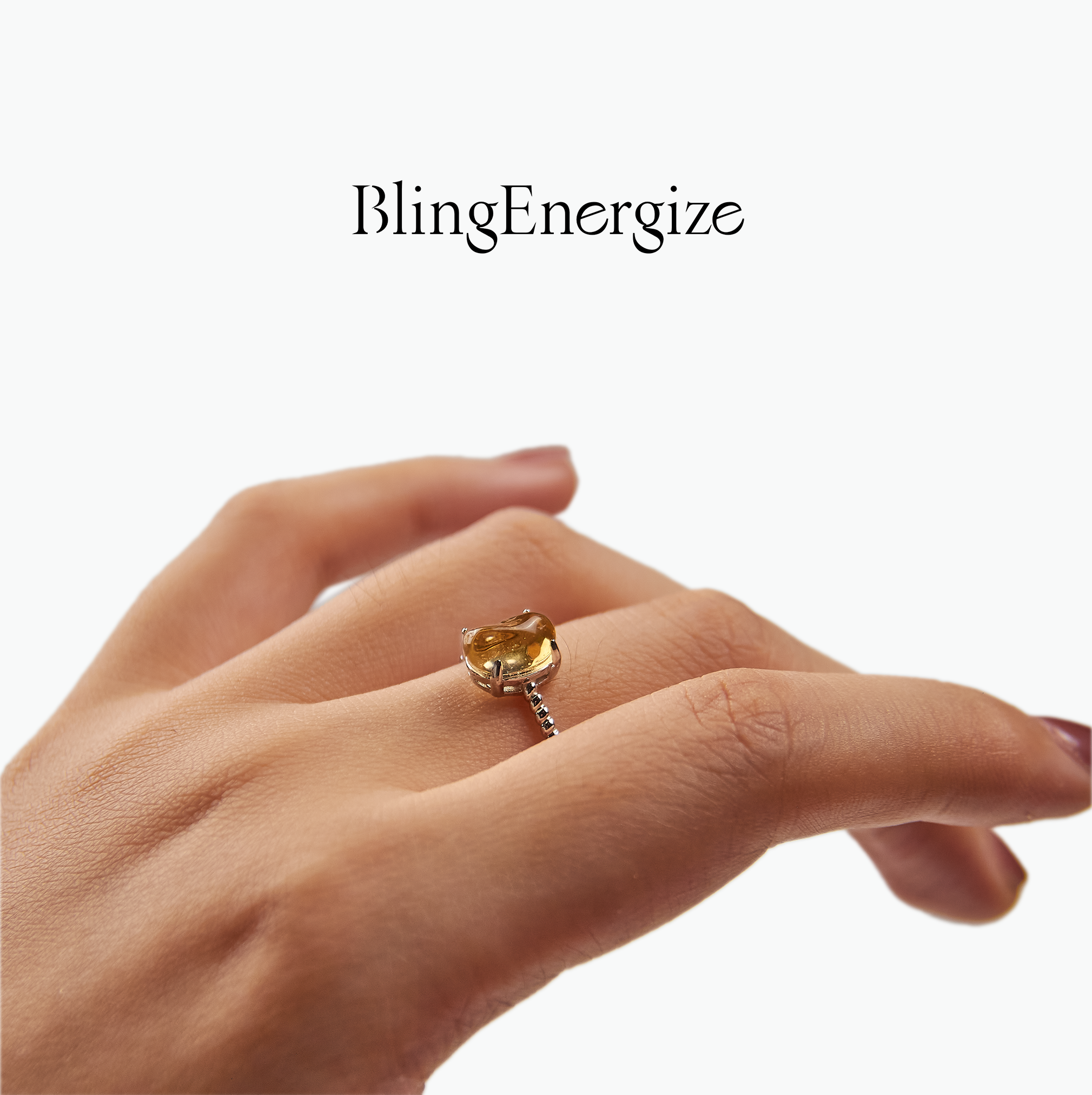 Citrine Raw Crystal Ring
