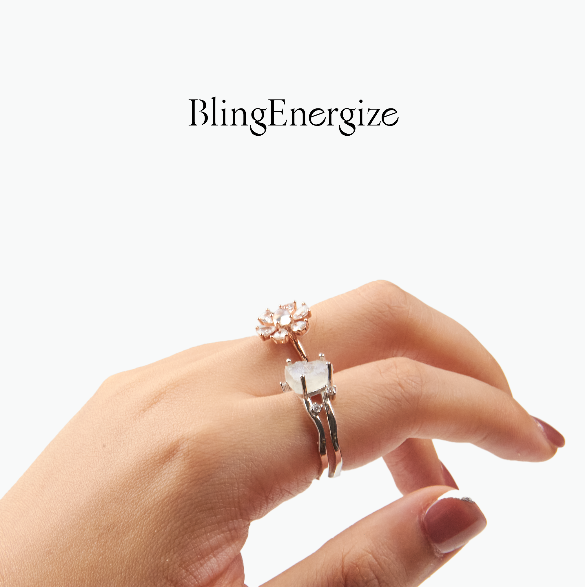 Moonstone Floral Ring