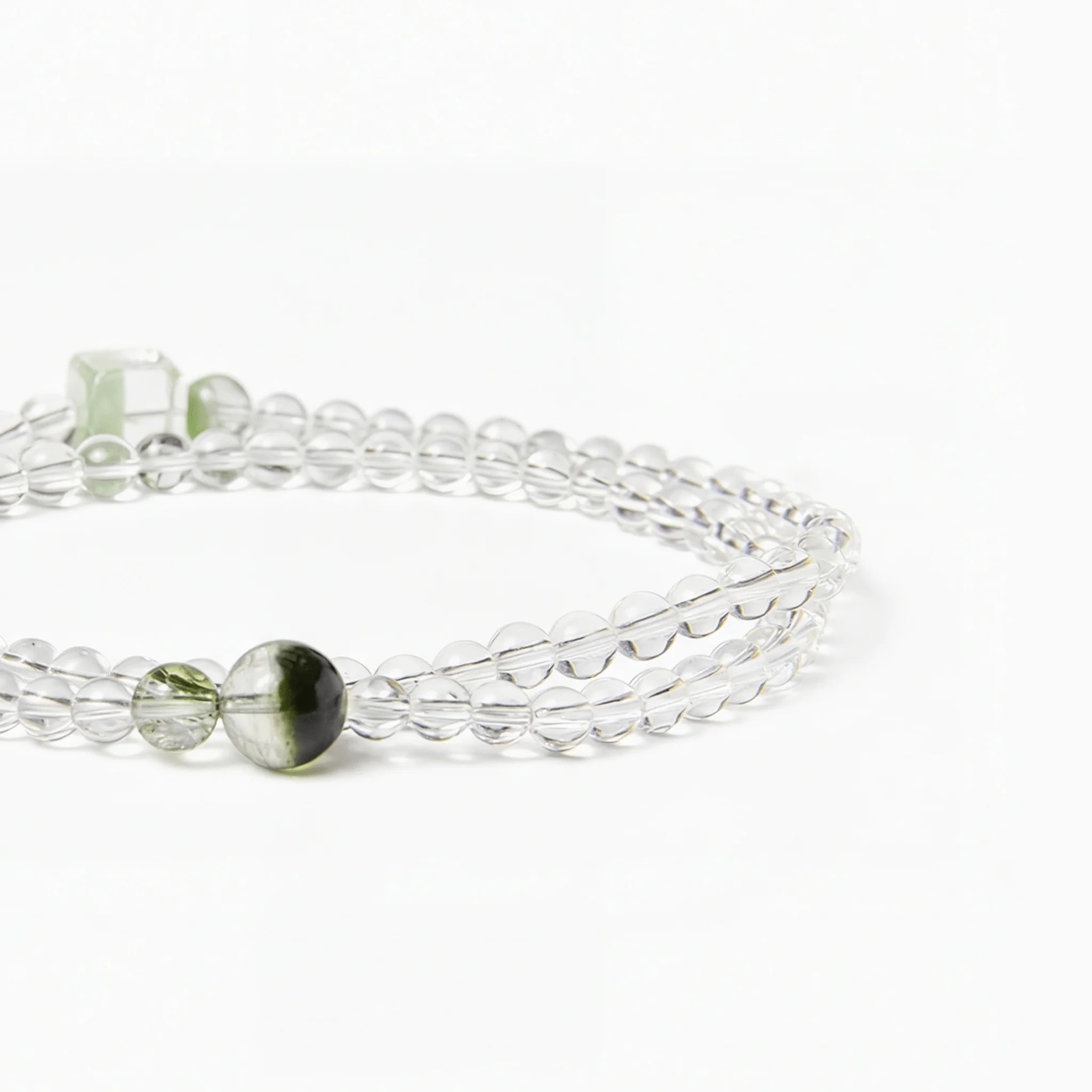 Emerald Phantom Quartz Tri-Wire Bracelet