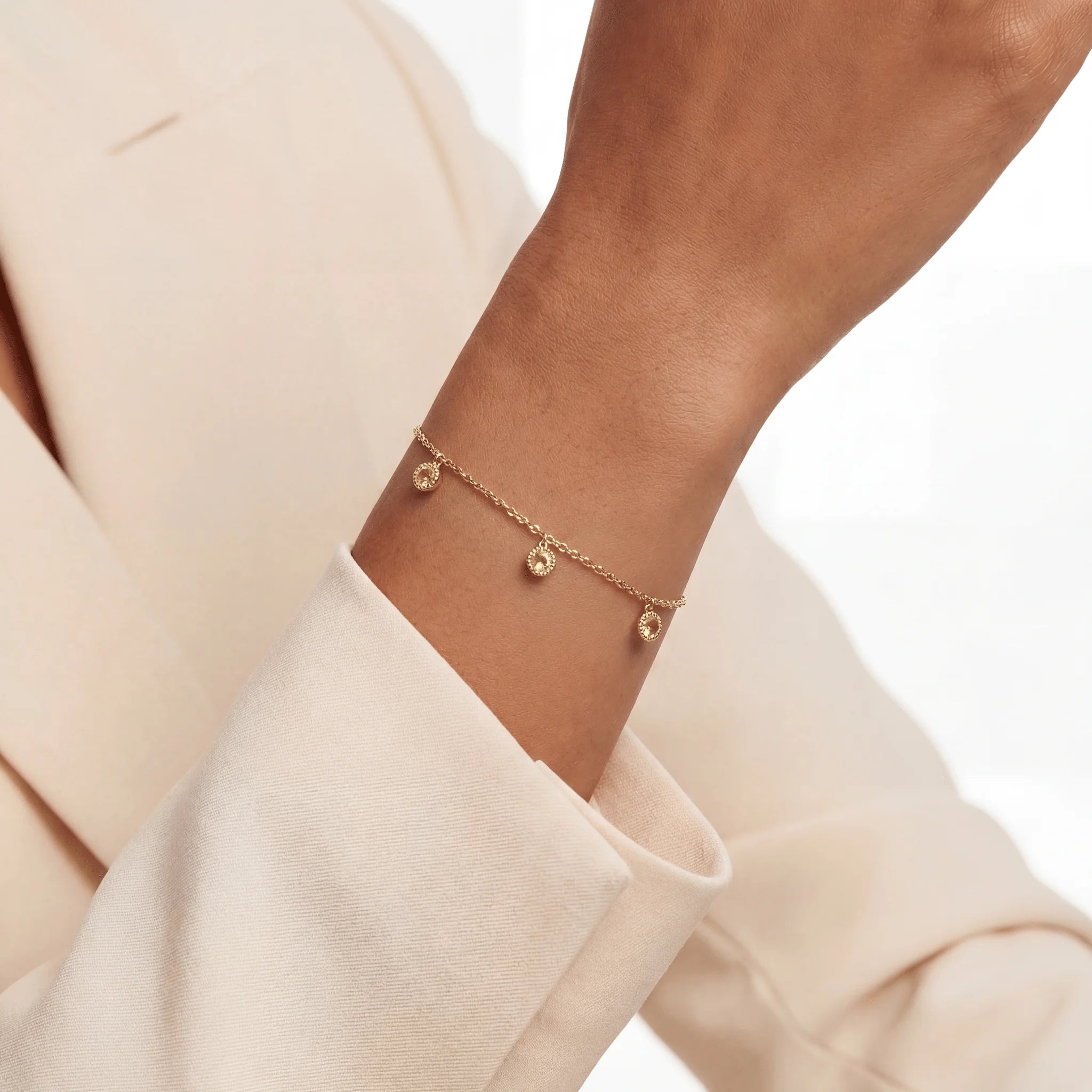 Bracelet péridot à cinq pierres