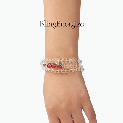 Red Hematoid Quartz Bracelet & Necklace