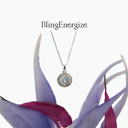 Aquamarine Silver Coin Necklace