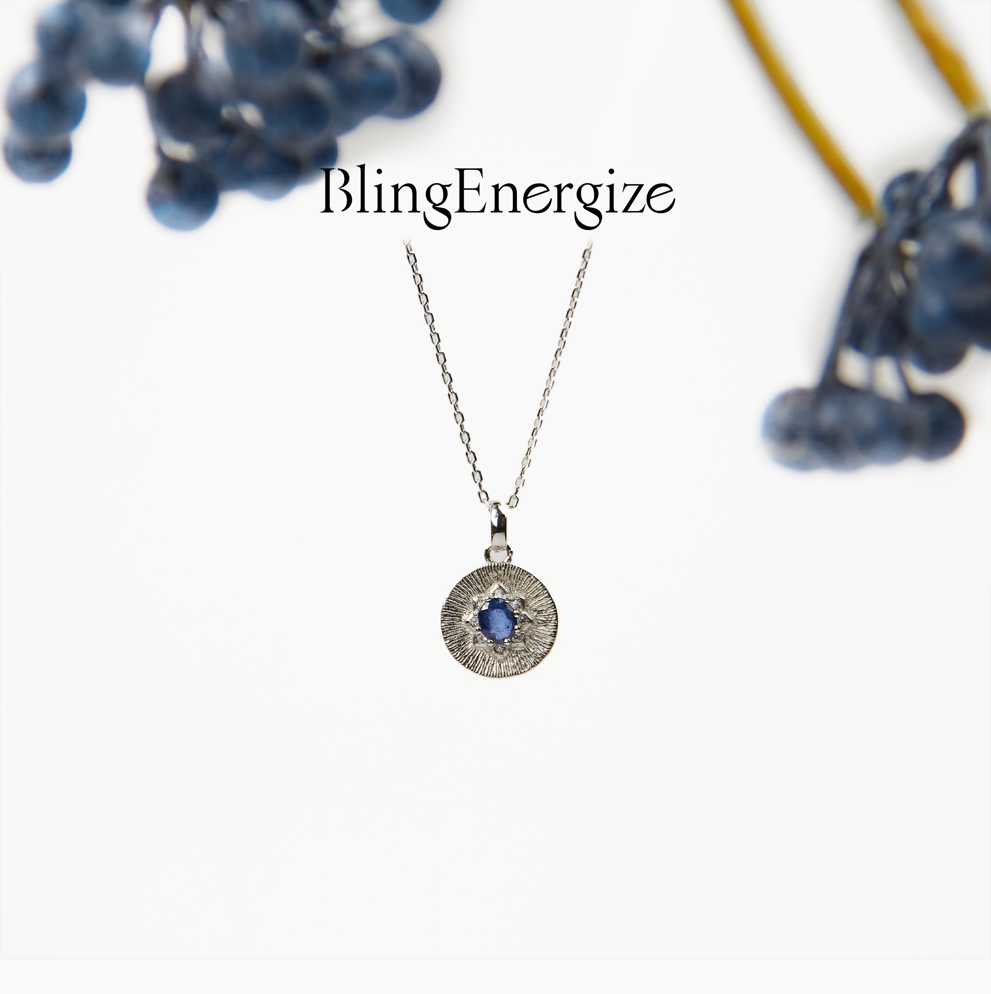 Sapphire Silver Coin Necklace