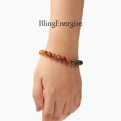 Rutilated Quartz Multicolor Beaded Bracelet