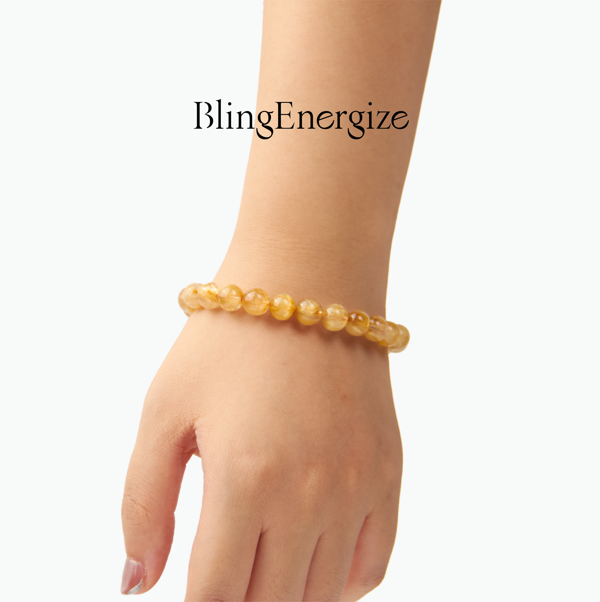 Golden Rutilated Quartz Beaded Bracelet