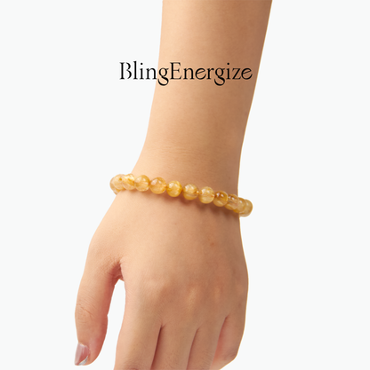 Golden Rutilated Quartz Beaded Bracelet
