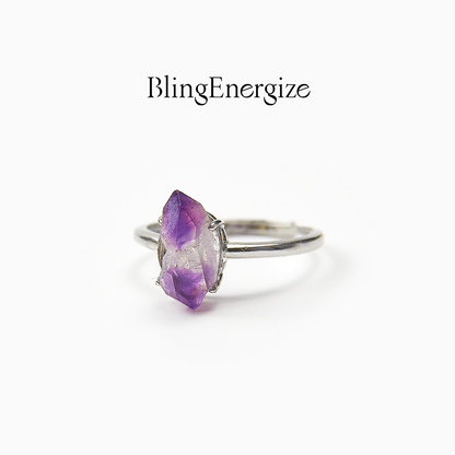 Amethyst Raw Crystal Ring