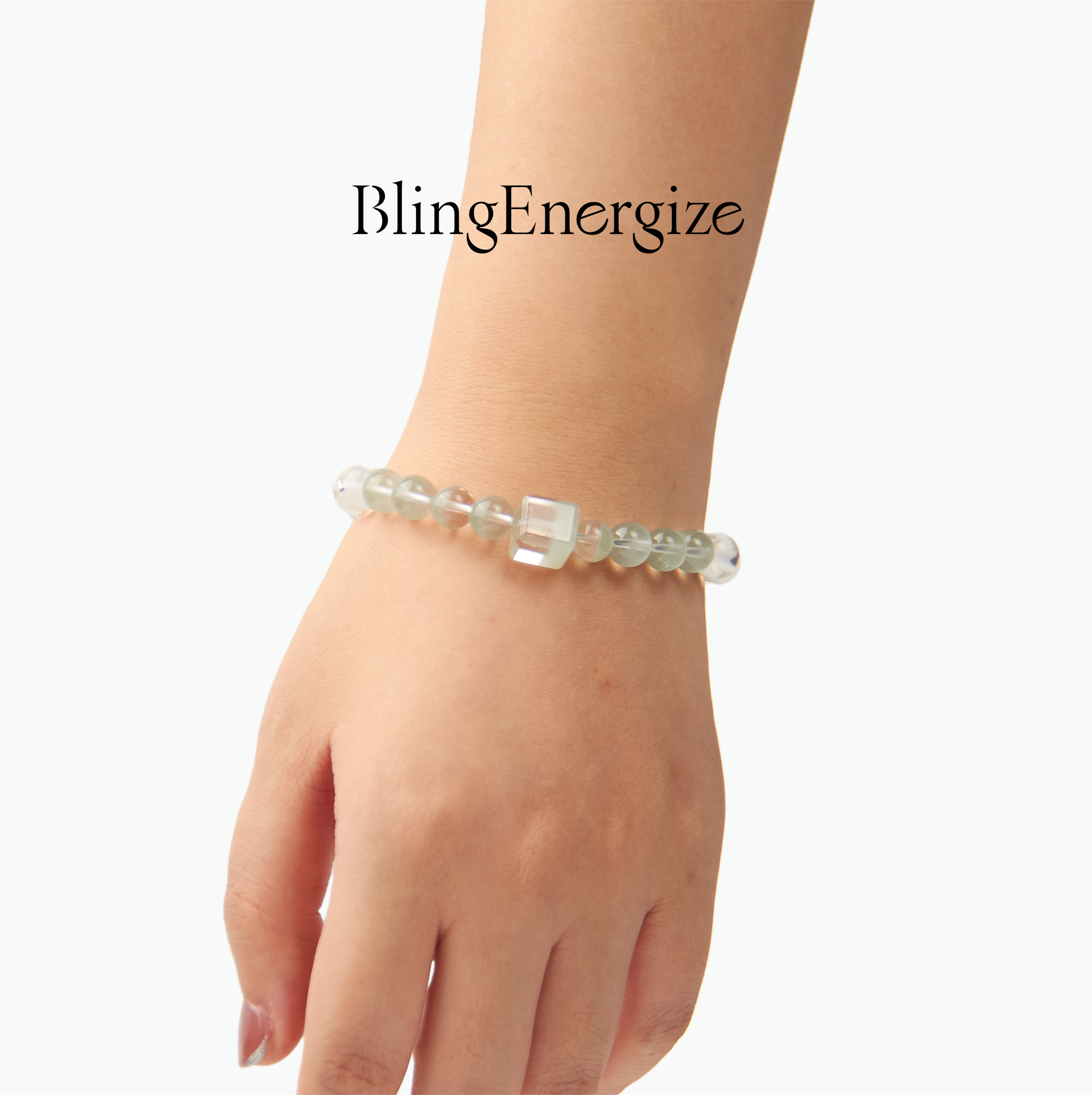 Emerald Phantom & Clear Quartz Beaded Bracelet