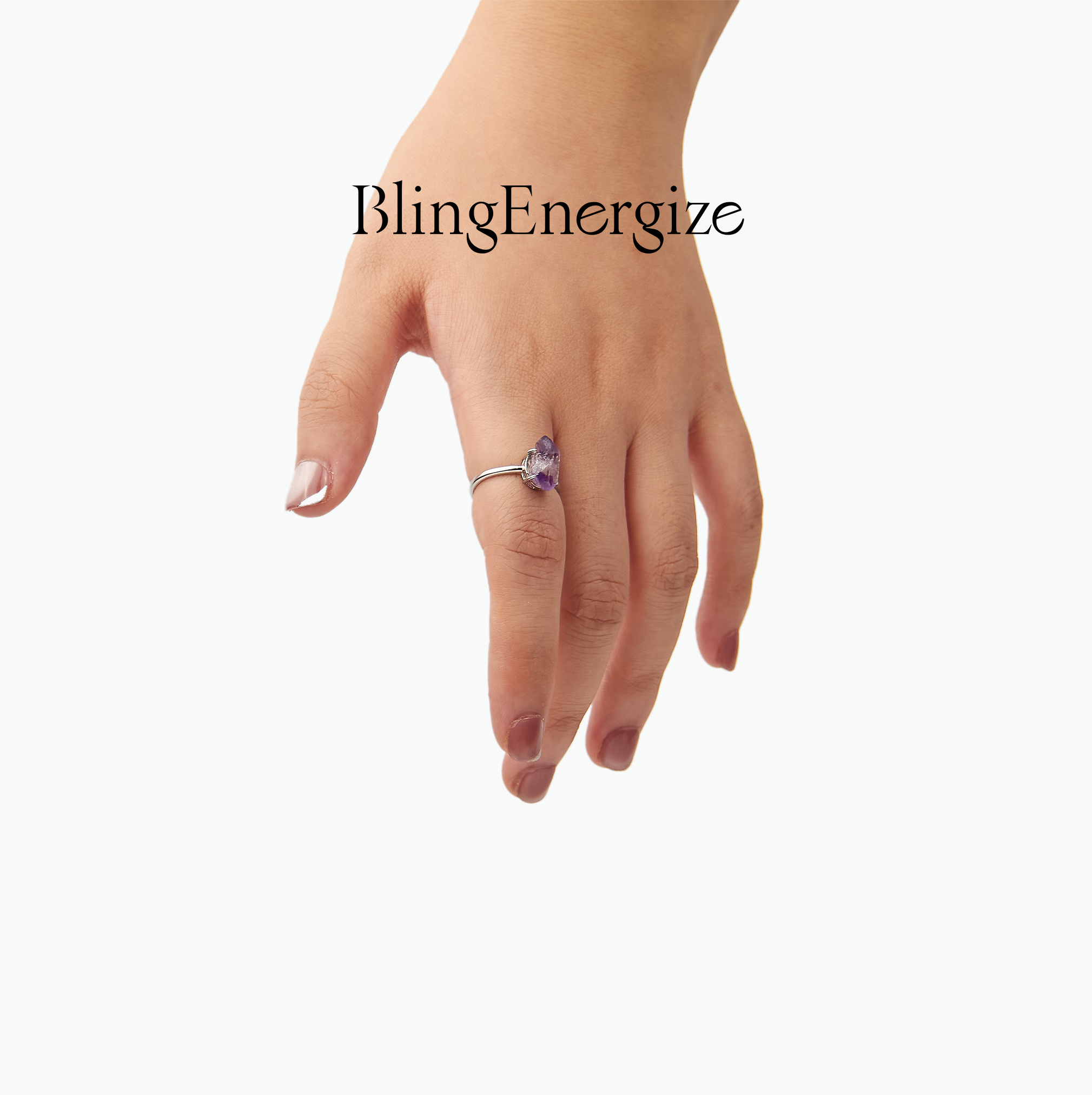 Amethyst Raw Crystal Ring