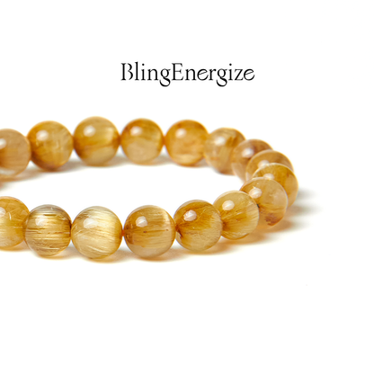 Golden Rutilated Quartz Beaded Bracelet