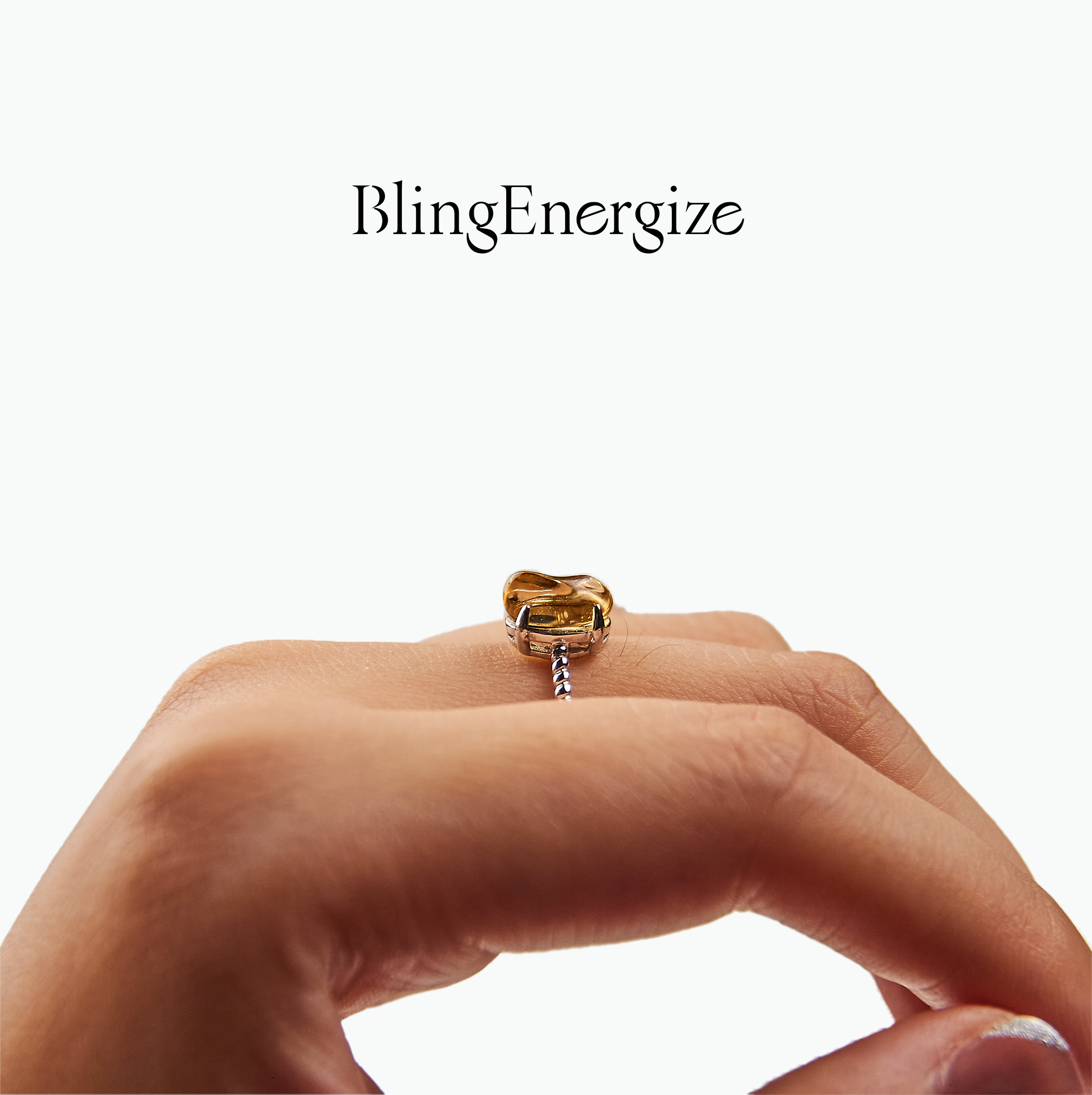 Citrine Raw Crystal Ring