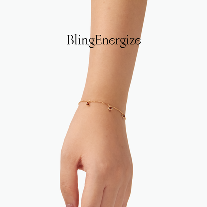 Garnet Five-Stone Bracelet