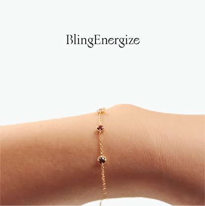 Garnet Five-Stone Bracelet