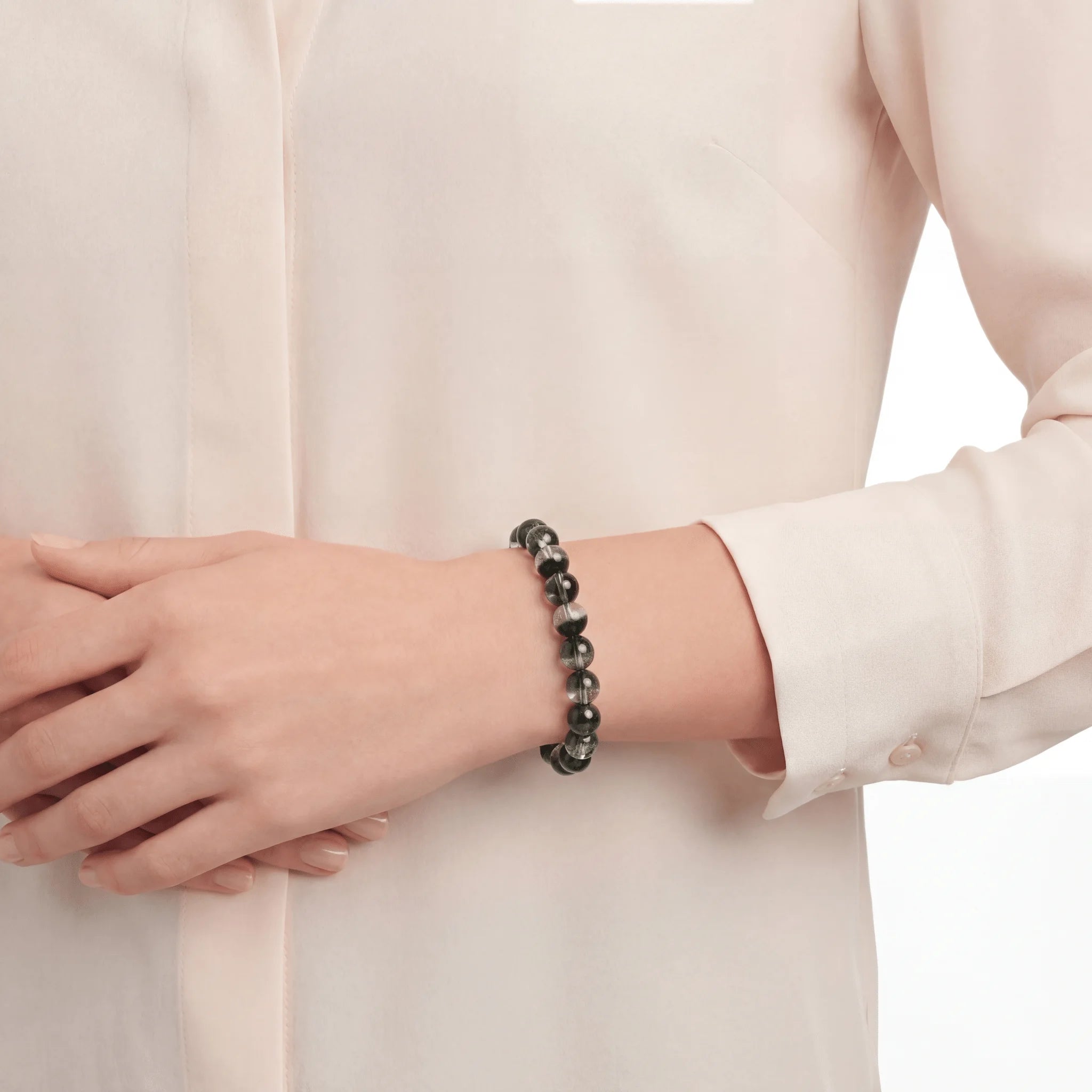 Green Phantom Quartz Heritage-Grade Beaded Bracelet