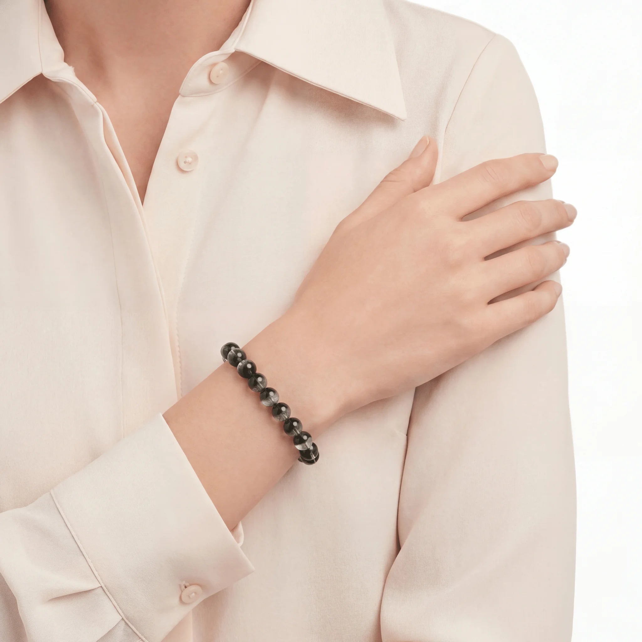 Green Phantom Quartz Heritage-Grade Beaded Bracelet