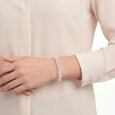 Bracelet de perles en quartz rose