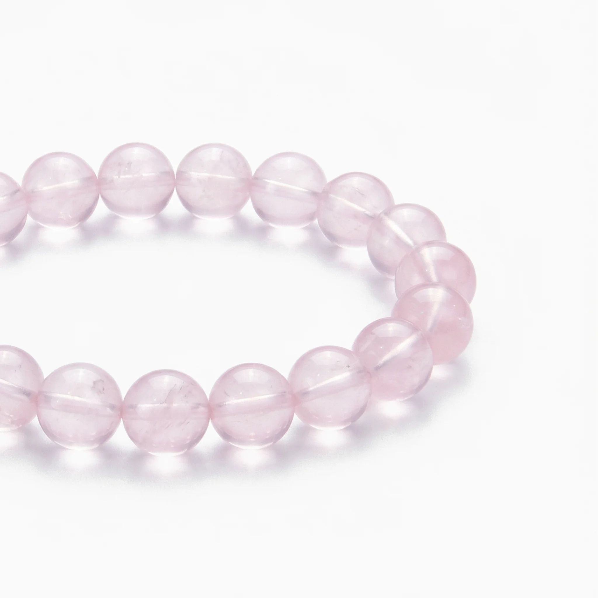 Bracelet de perles en quartz rose