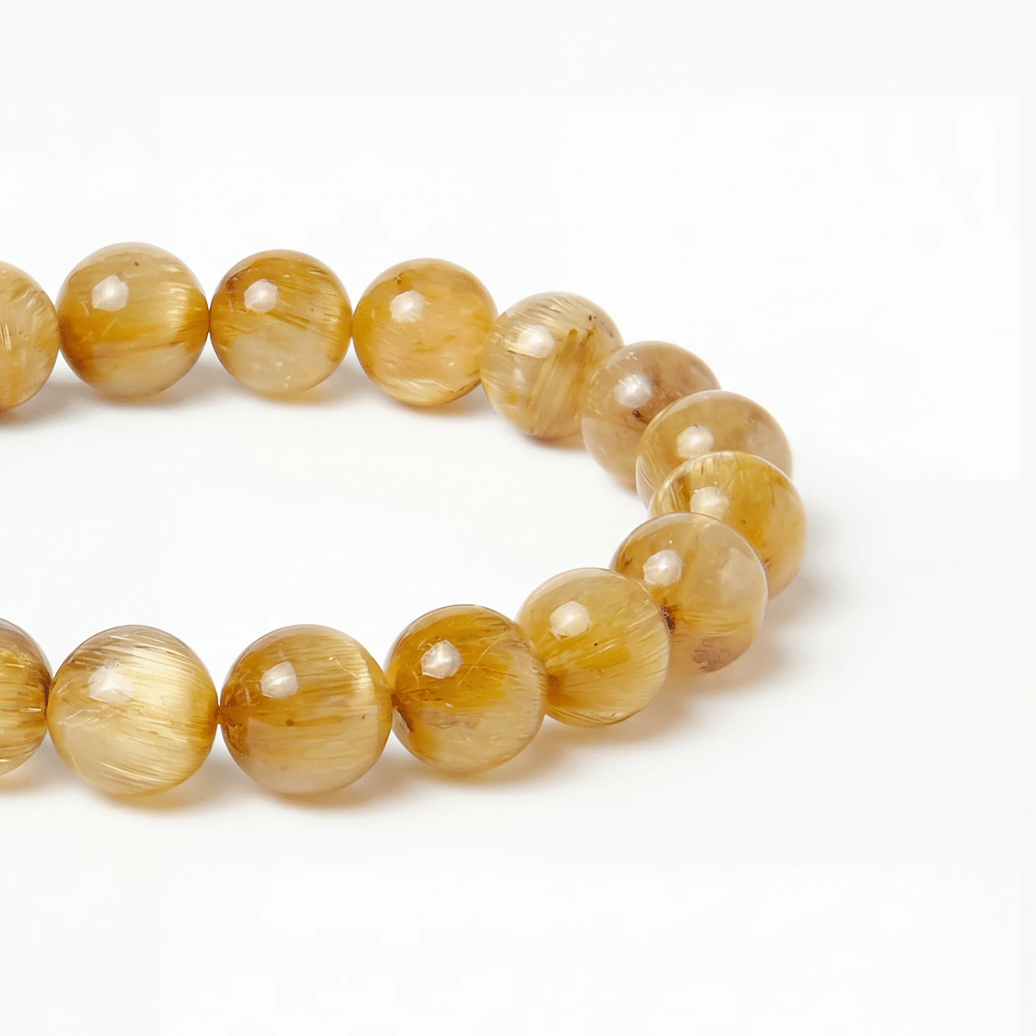 Golden Rutilated Quartz Beaded Bracelet