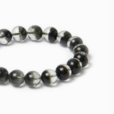 Bracelet de perles en quartz fantôme vert de qualité supérieure