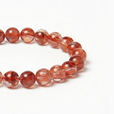 Bracelet de perles hématoïdes rouges