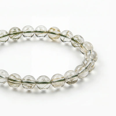 Bracelet de perles de quartz rutile vert