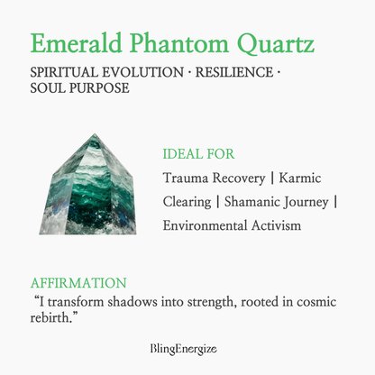 Emerald Phantom Quartz Tri-Wire Bracelet